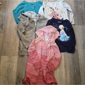 Bundle of Size 4/5 Girls Clothes Long Sleeve shirts and jacket lot of 5‎